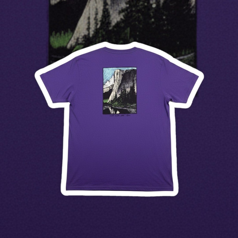 Patagonia Dawn Wall El Capitan Yosemite Purple Graphic T Shirt Mens XL Regular